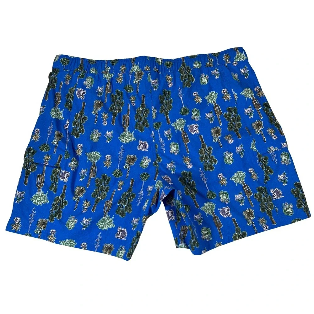 The North Face Mens XXL Blue Cactus Desert Print Class V Belted Cargo Shorts NWT